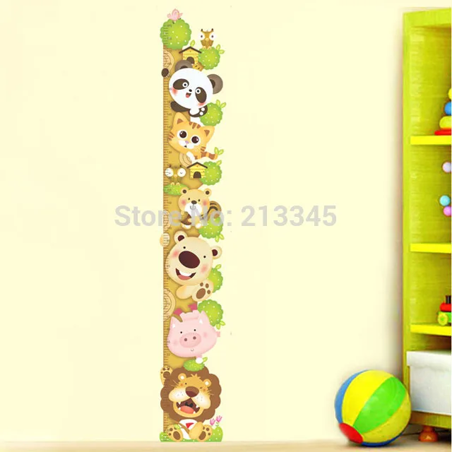 

[Fundecor] measure child height wall sticker diy cartoon animals kids room bedroom home decor adesivo de parede sala
