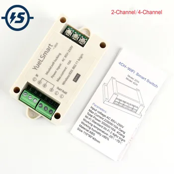

2-Channel/4-Channel2.4G IoT Wireless WIFI Intelligent Control Switch AC 85V-250V 10A Relay Module For Smart Phone