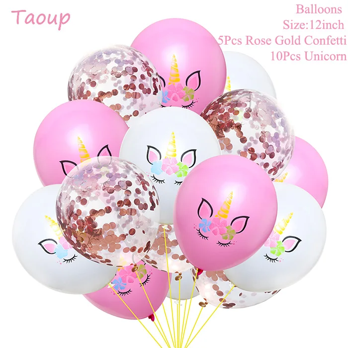 Taoup Единорог для вечеринки баннер для вечеринки в честь Дня рождения поставки декоры Бумага флаги и растяжки с днем рождения гирлянды-флажки детские для мальчиков и девочек - Цвет: T1014-rose gold