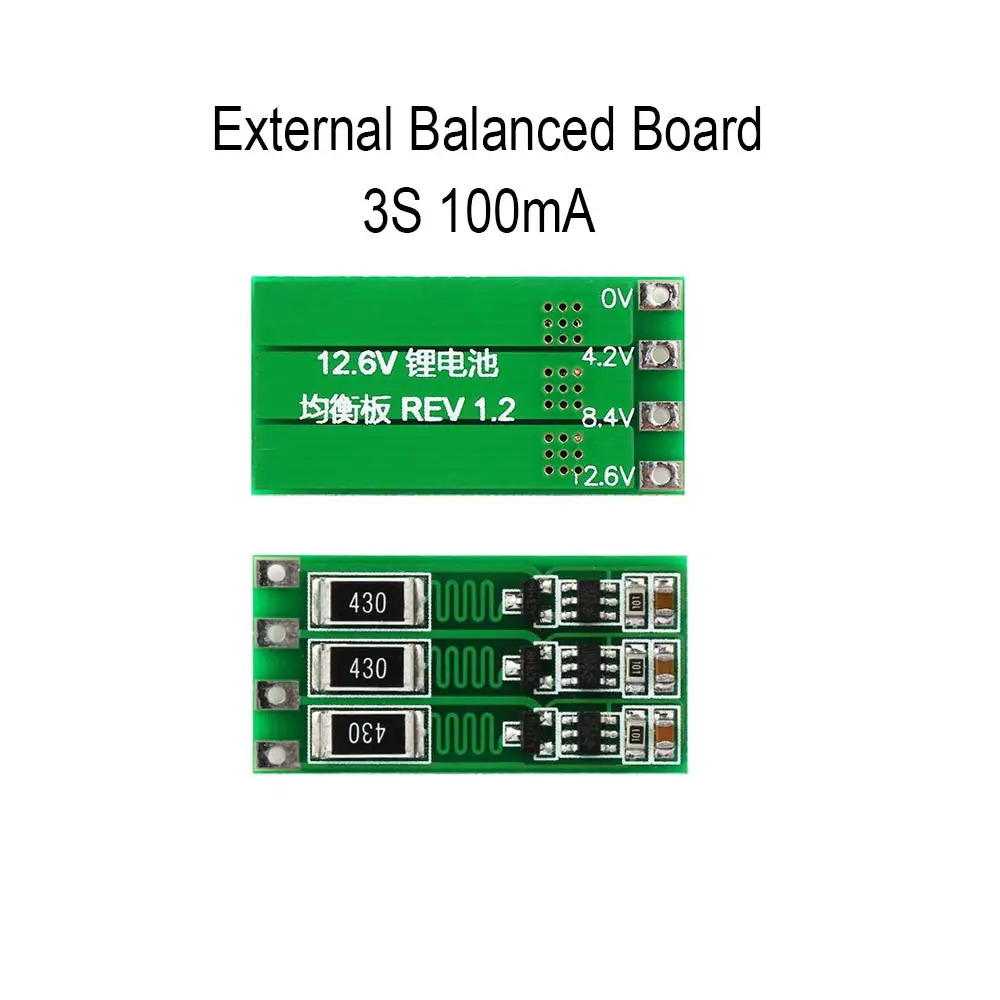 Universal 2S 3S 4S 100mA/300mA External balanced Board 18650 Lithium Battery Module with balance 7.4V 8.4V 11.1V 12.6V 14.8V - Комплект: 3S 100mA