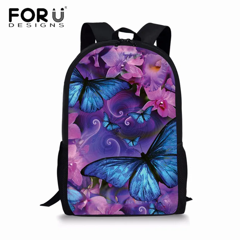 FORUDESIGNS/3 шт./компл. красивая бабочка школьные комплекты с сумкой школьная сумка для подростка Девушки Дети школьный детский рюкзак - Цвет: L5146C