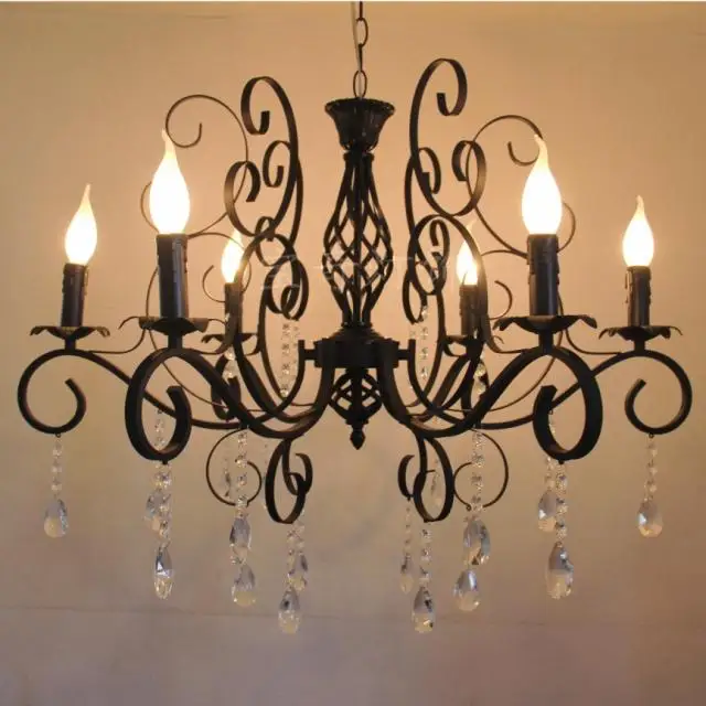 

Multiple Chandelier iron lighting rustic crystal dining room light fashion brief ZX93