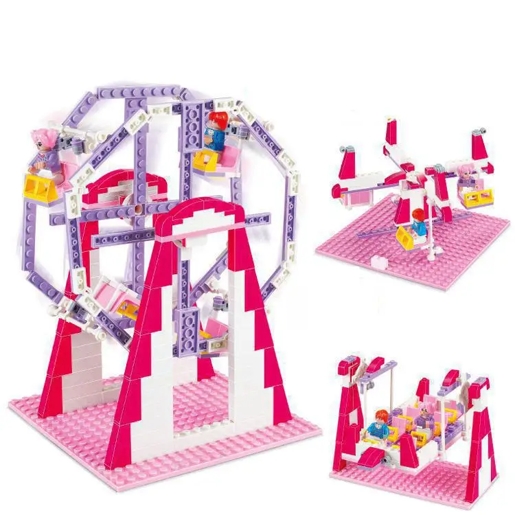 

1 PC 3in1 Playground Ferris Wheel Blocks Girls Fantastic Romantic Block Toys For Kids Xmas Gift