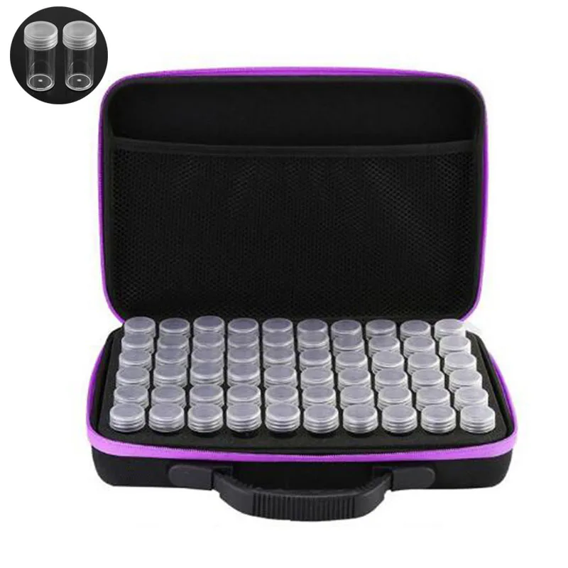 

30/60 Bottle Diamond Painting accessories Storage Box Embroidery Container Storage Box Carry Case Holder Hand Bag Zipper