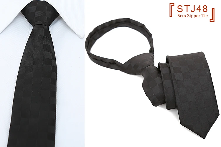 Новое поступление, 5 см, узкий галстук, модный, деловой, на молнии, мужской, для работы, офиса, вечерние, галстук, легко тянет с подарочной коробкой