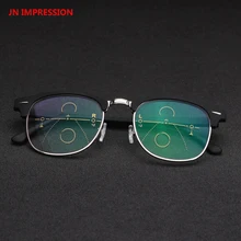 Модернизированные умные прогрессивные многофокальные очки для чтения, мужские и женские очки для пресбиопии ближнего и дальнего света, диоптрийные очки, оправа 1,0-3,0