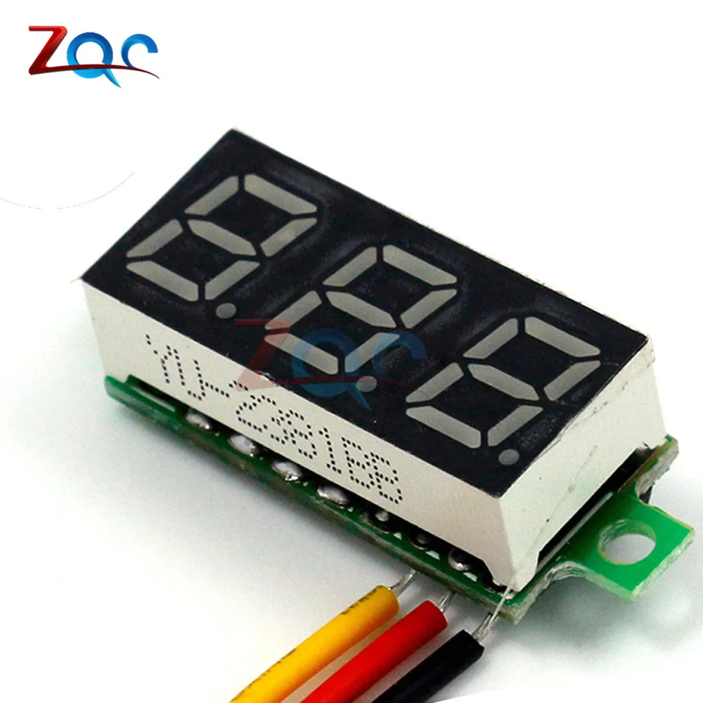 3 проводной мини вольтметр с светодиодный дисплеем 0 28 дюйма 100 в|dc digital|dc displaypanel meter