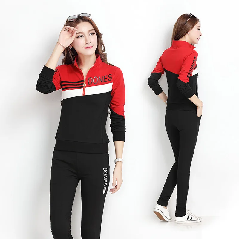 

Ladies Tracksuit Women Two Pieces Set Street Wear Casual Print Letter Sweatshirt + Long Pants Sport Suit Female Sweat Suits