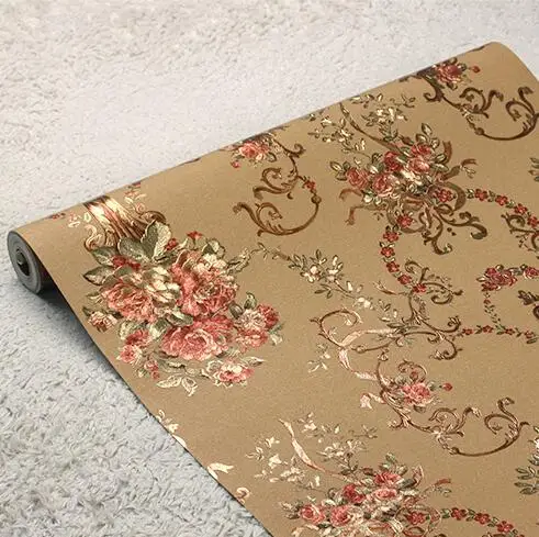 New luxury European 3D relief flower wallpaper Gold foil wallpaper roll Mural wall paper Living room bedroom TV wall wallpaper New luxury European 3D relief flower wallpaper Gold foil wallpaper roll Mural wall paper Living room bedroom TV wall wallpaper