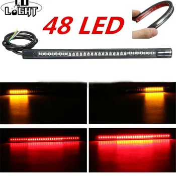 CO LIGHT 유연한 LED 스트립 정지등, 오토바이 자동 방향 지시등, 브레이크 테일 스트립, 라다 자동차 모토용, 48 LED