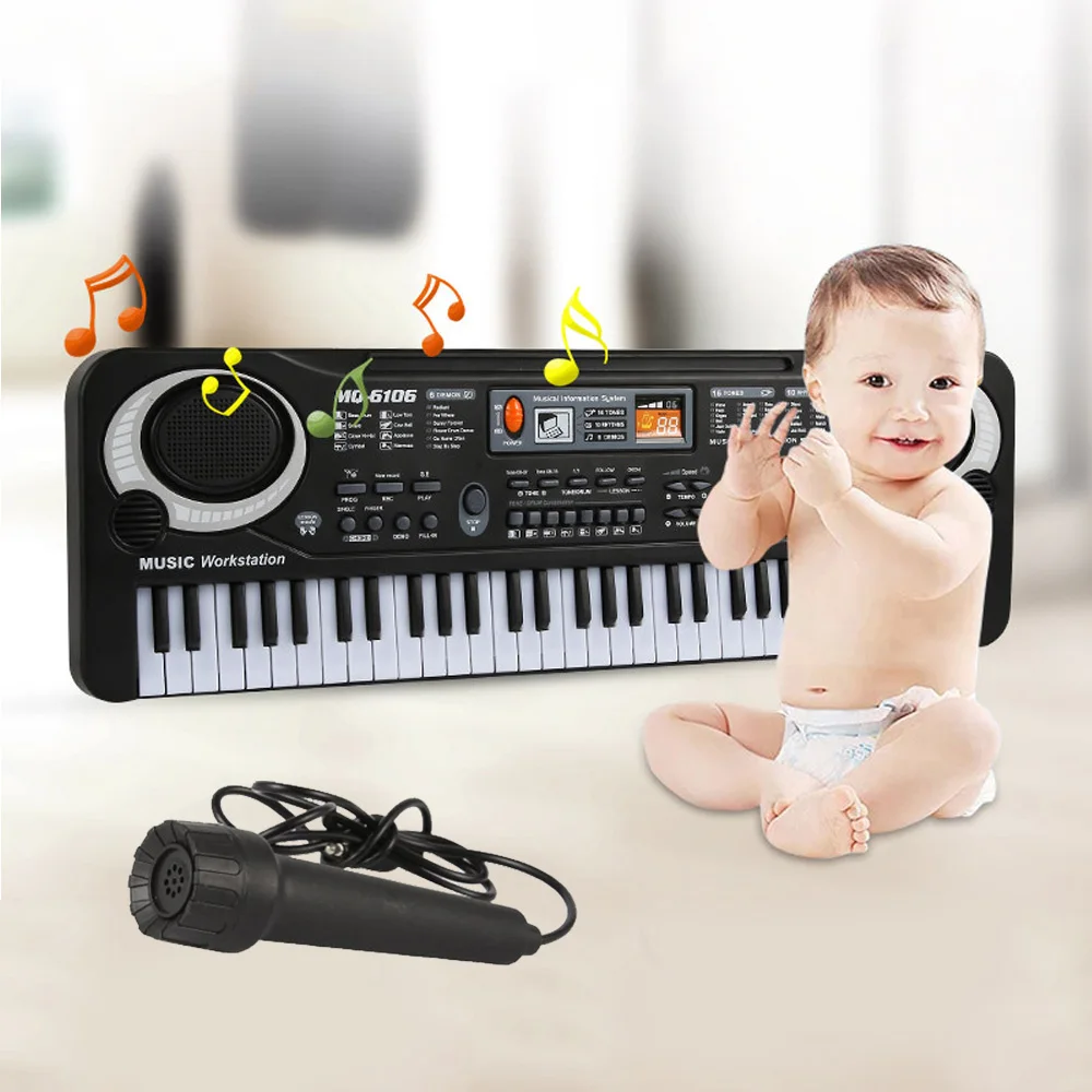 

Enjoybay 61 Keys Digital Electronic Piano Toy Keyboard Electric Piano with Charger Microphone Musicial Toy for Boys Girls Gifts