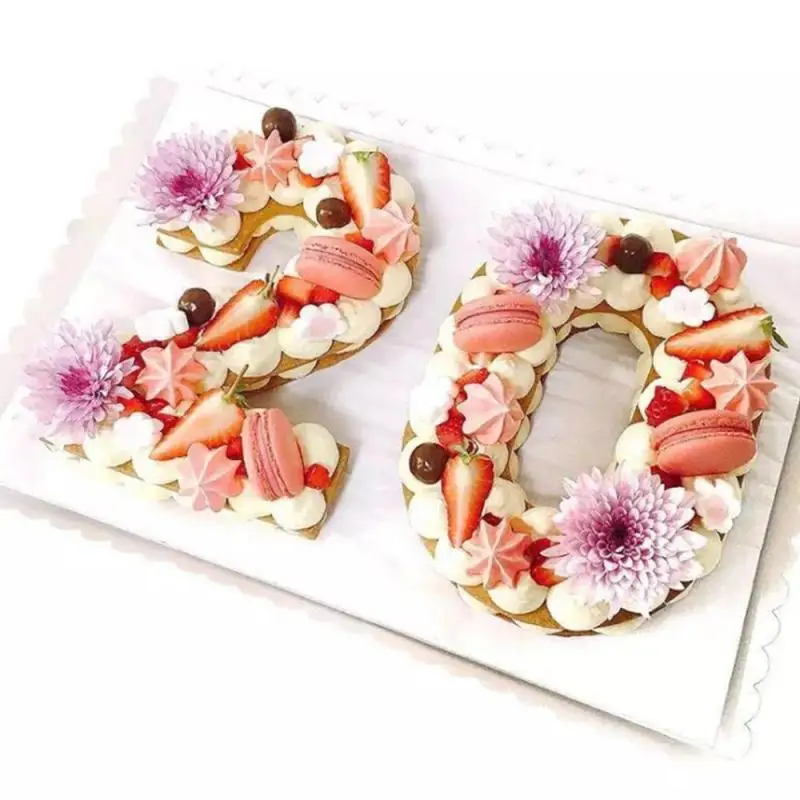 Number Shaped Cakes Form Numbers Cake Mold Stencil Plastic Sugar Cake