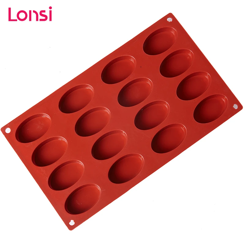 

LONSI Natural Soap Silicone Mold Cavity 16 Oval Soap Making Lace Cakes Pastries Baking Pan Kitchen Stencil Accessoriess