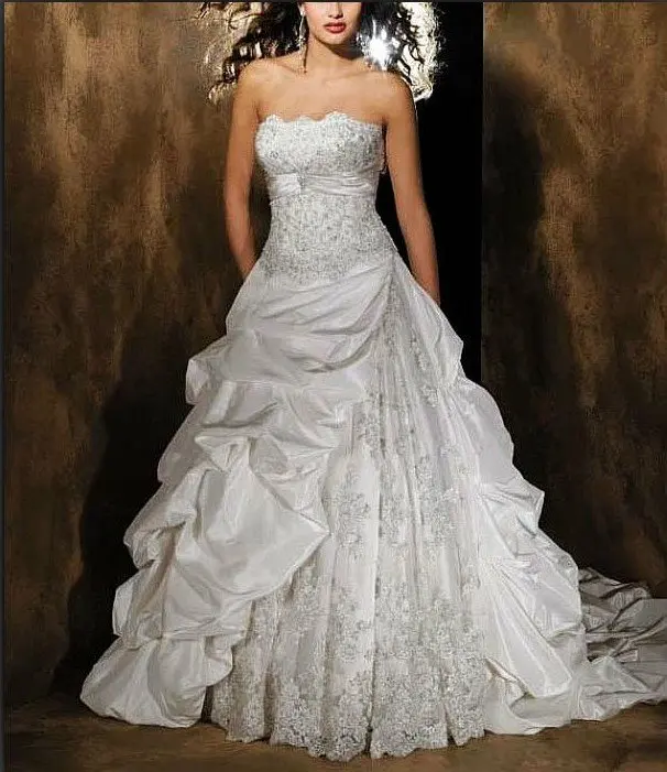 

Free shipping Lace Wedding Dresses with Button any size/color