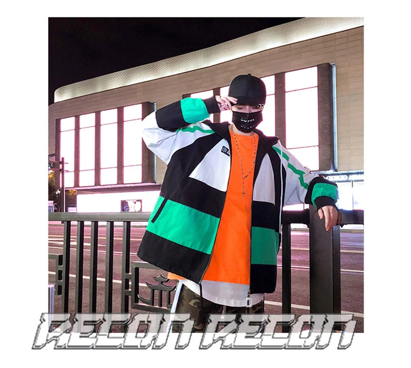 Autumn Spring Jacket Windbreaker Korean Men Hip Hop  (12)