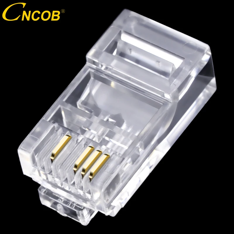 

cncob rj45 8p4c Monitoring Network Connector RJ-45 cat5e Network Cable Connector Crimp Crystal Head Ethernet Modular Plug