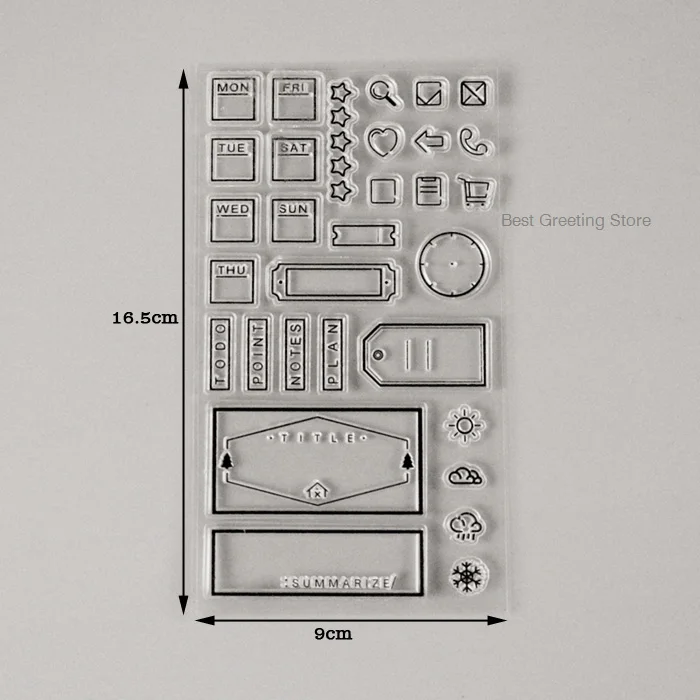 Прозрачные штампы weekday bullet journal штампы офисный планировщик делать штампы дорожные аксессуары для ноутбуков