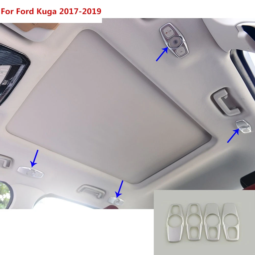 

Top quality For Ford Kuga 2017 2018 2019 Car ABS chrome back rear tail read reading switch light lamp frame trim parts 4pcs
