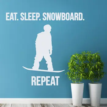 

Quote Eat Sleep Snowboard Repeat Wall Decals Sport Gym Stickers Home Decor