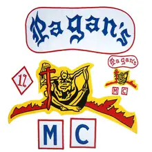 Pagans Motorcycle Patch 1% Biker Rider Patch BACKING Embroidered biker Patches Badge 9 PCS/LOT pagans
