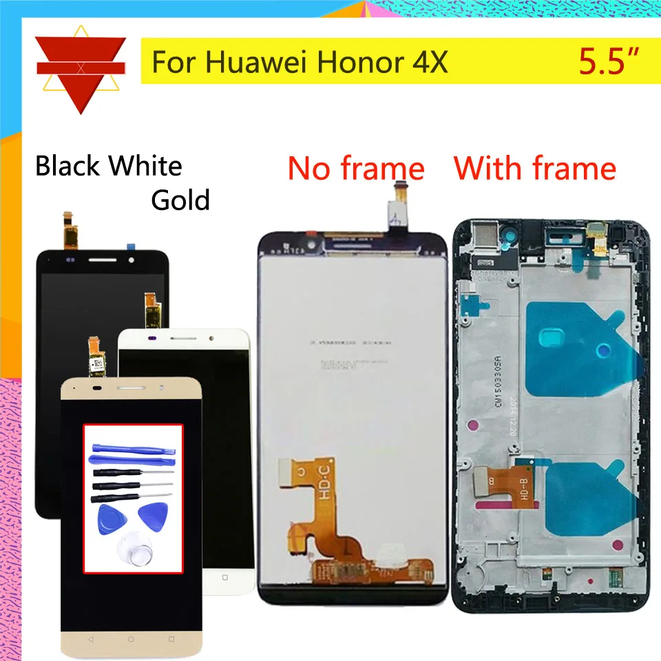 

Original 5.5"For HUAWEI Honor 4X Display Touch Screen with Frame for HUAWEI HONOR 4X LCD Replacement Che2-L11 CHE2 UL00