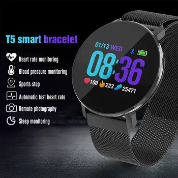 

Fashion Smart Bracelet Watch Fitness Tracker For Men Women Waterproof Sweatproof Sports Wristband Blood Pressure Tracker