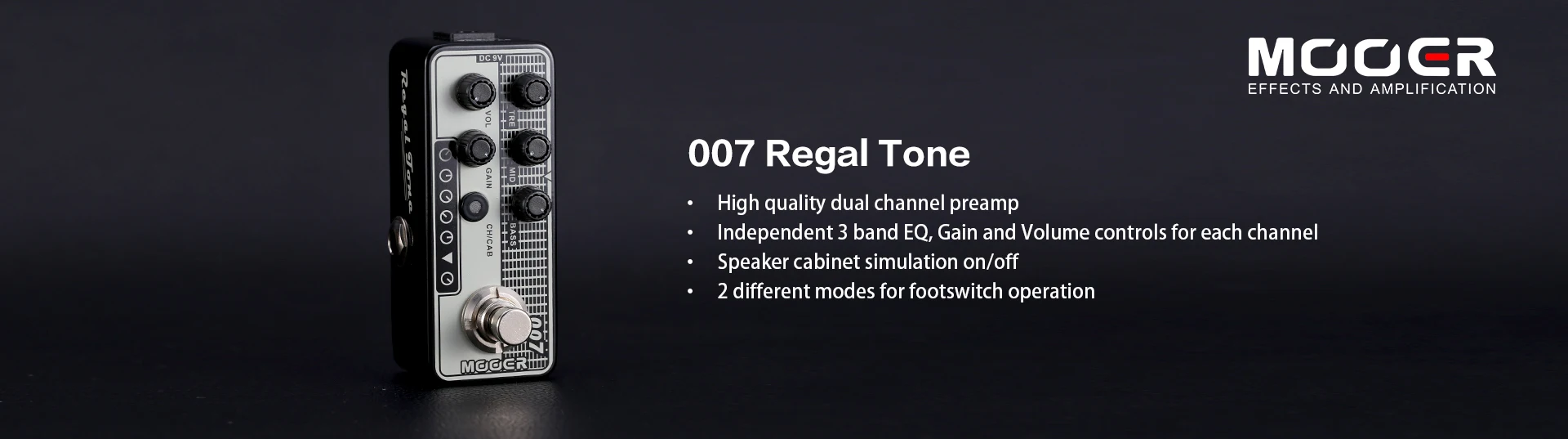 MOOER MICRO Series 007 Регал винтажный тон цифровой Предварительный усилитель гитары