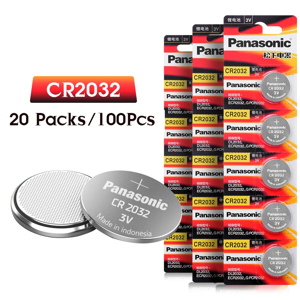 

Hot sale 100pc 3V CR2032 DL2032 ECR2032 5004LC KCR2032 BR2032 Panasonic battery Cell battery watch computer remote control toys