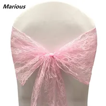 100 шт/партия кружева стул пояса белый/черный/розовый/фиолетовый чехлы для стульев для свадьбы и чехол на стул для мероприятий перевязь