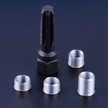 

beler RETHREAD KIT CYLINDER HEAD TAP, REAMER Helicoil Thread Repair Kit Tool for 14 X 1.25 SPARK PLUG with 4 Inserts