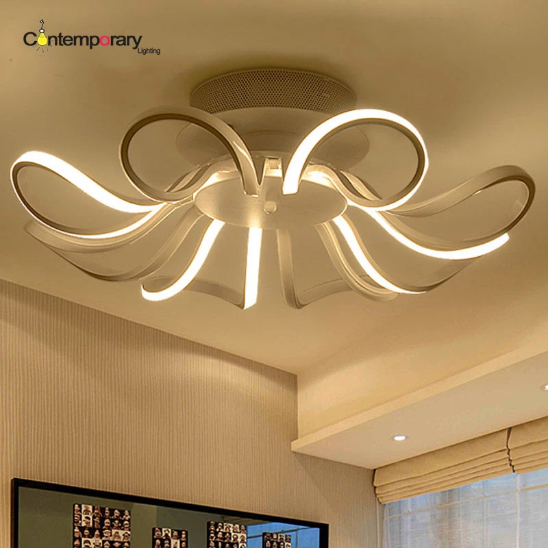 

White Modern Led Ceiling Fixture Light Luminaire Lighting Plafondlamp Lamparas De Techo Living Room Bedroom Acrylic Kitchen Lamp