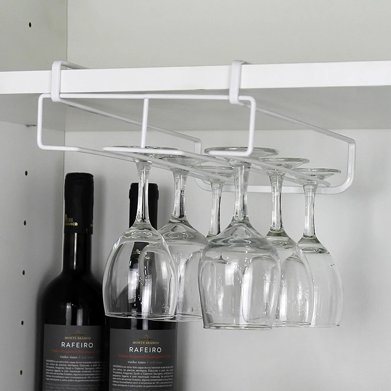 Прочный кухонный бар из нержавеющей стали, держатель для бокалов для шампанского, вина, настенный стеллаж для хранения бокалов#233581