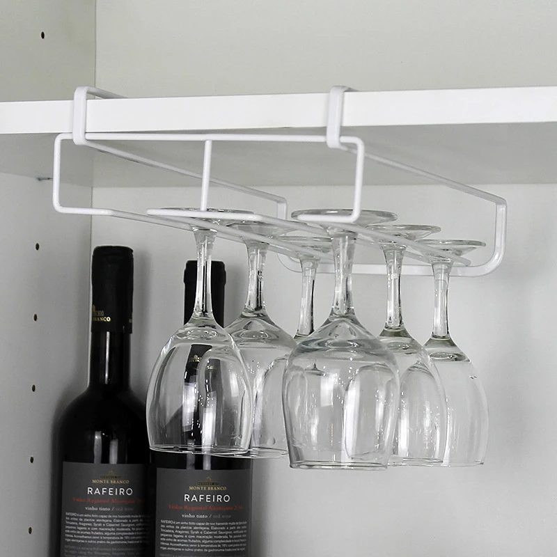 New Kitchen Wine Goblet Rack Hanging Glass Cup Holder Storage Bar