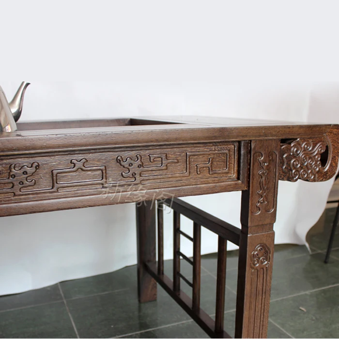 Wenge kung fu tea table Five-piece tea sets tea tables and chairs combination of Ming and Qing classical mahogany wood coffee ta