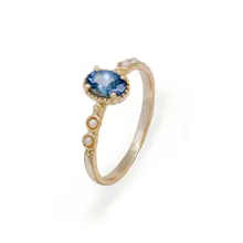 Gladiolos Vintage Natural Tanzanite Anillo de Perlas de Plata Esterlina con Piedras Natales Banda