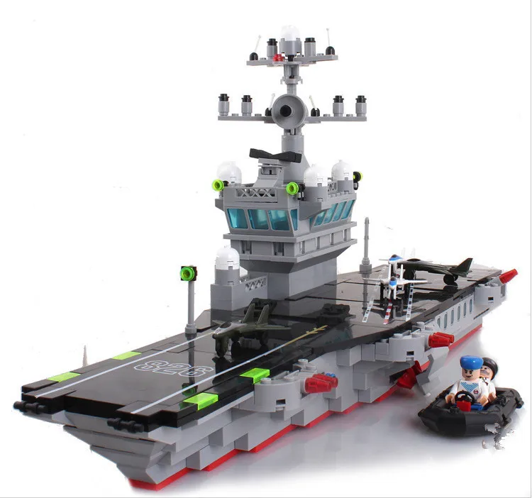 

Legoe Compatible Enlighten Bricks Military Aircraft Carrier Model Building Blocks Educational DIY Toys For Children figures