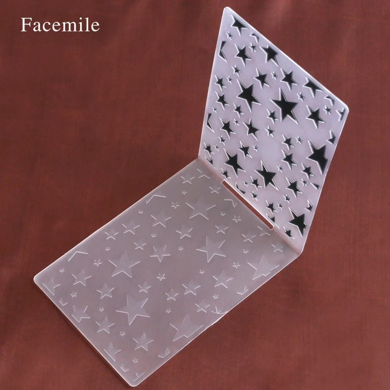 

Star Shape Plastic Embossing Folder For Scrapbooking Photo Album Card Paper Craft Template