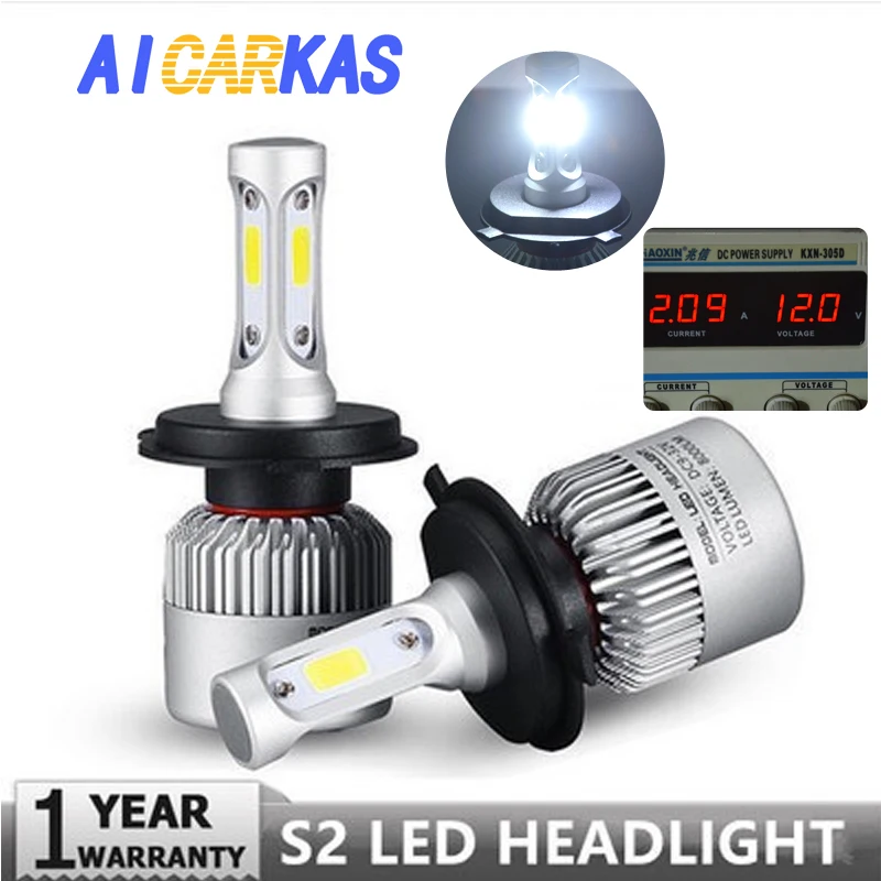 AICARKAS 1 Пара S1 Самояркий Автосвет светодиодные Лампы H4 H13 9004 HB1 9007 HB5 Дальный и