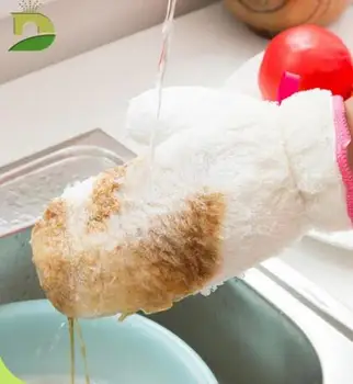 

Party Favors Bamboo fiber non stick oil, household washing gloves, warp knitted bamboo fiber double sided waterproof gloves