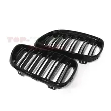 For BMW 2 Series F22 F23 Coupe & Convertible 2014 2015 2016 Dual Slats Plastic ABS Front Grille Glossy Black Finish