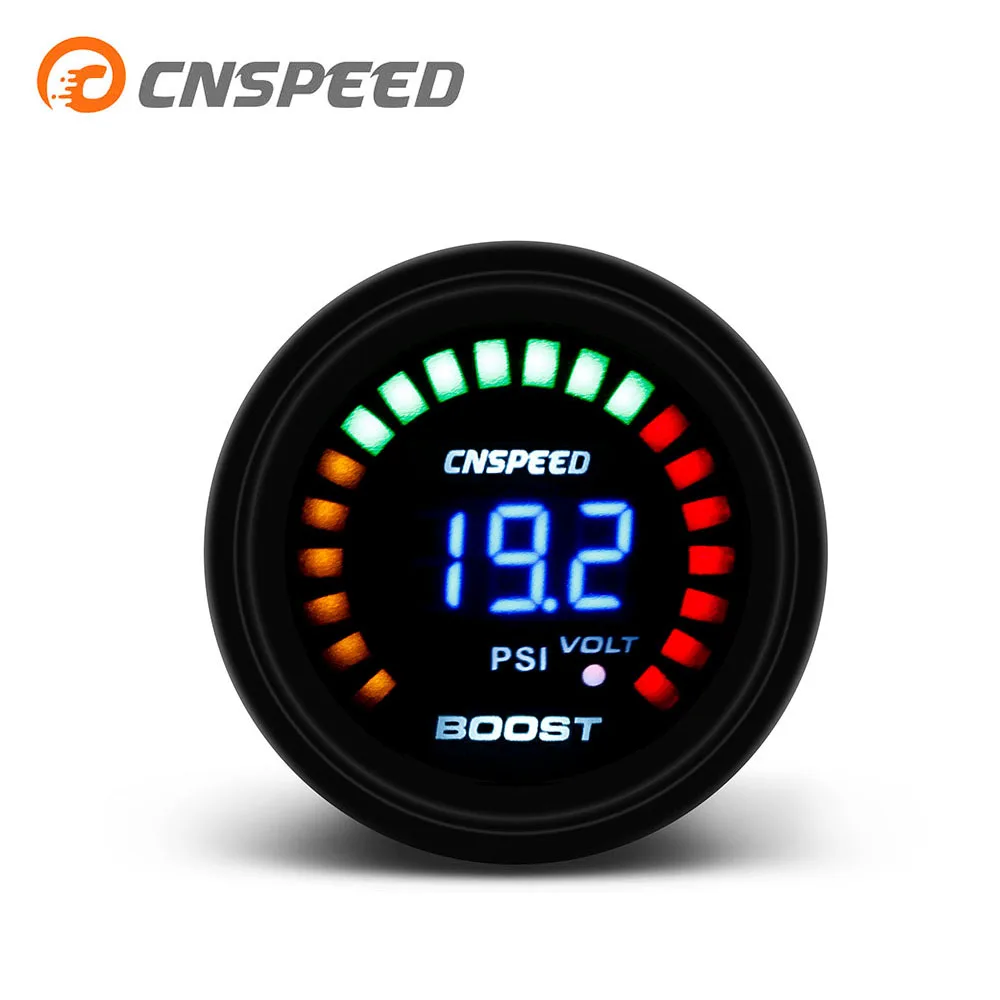 CNSPEED " 52 мм 20 светодиодный цифровой Blue-15-45psi турбометр с датчиком автомобиля YC101339