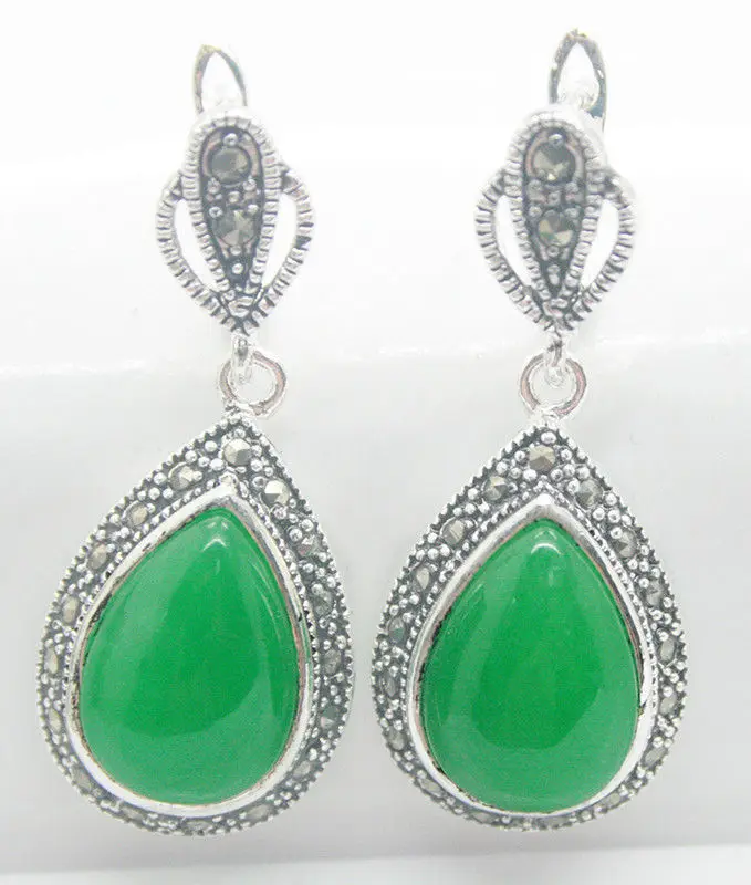 

FREE SHIPPING>>> Marcasite 925 Sterling Silver Hook Vintage Dangle Earrings