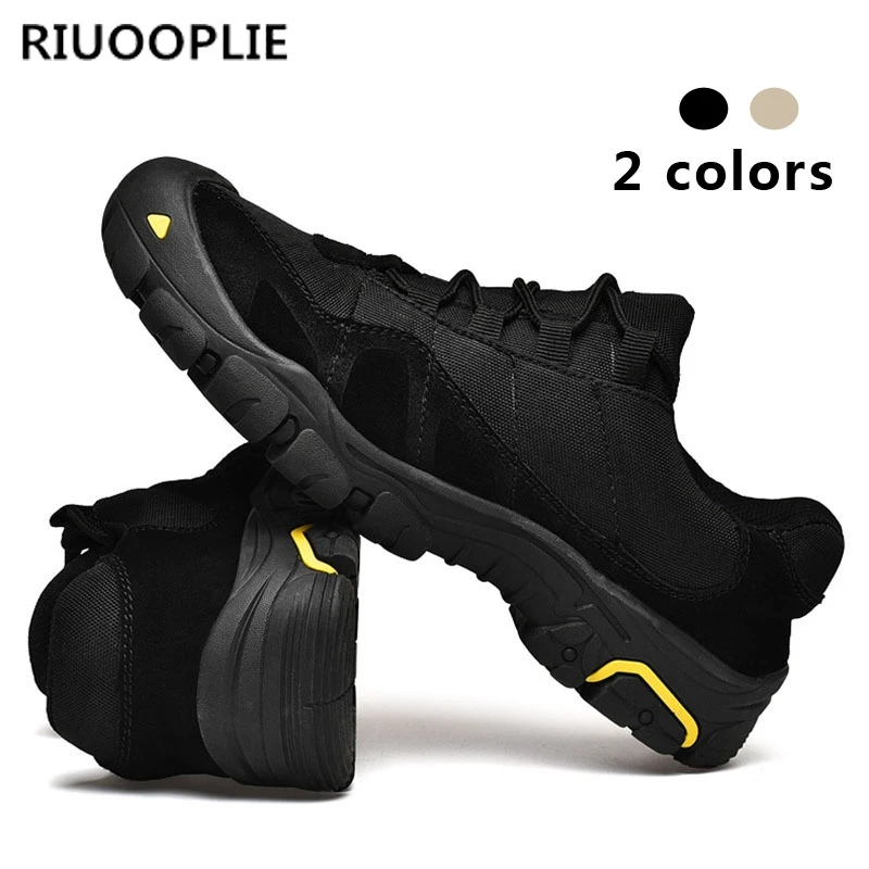 

RIUOOPLIE Mens Faux Suede Leather Work Safety Male Sneakers Shoes Adult Non-Slip Casual Military Army Autumn Patchwork Footwear