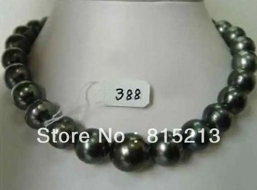 

ddh00464 HUGE AAA 18" 12-14MM SOUTH SEA BLACK PEARL NECKLACE 14K GOLD CLASP