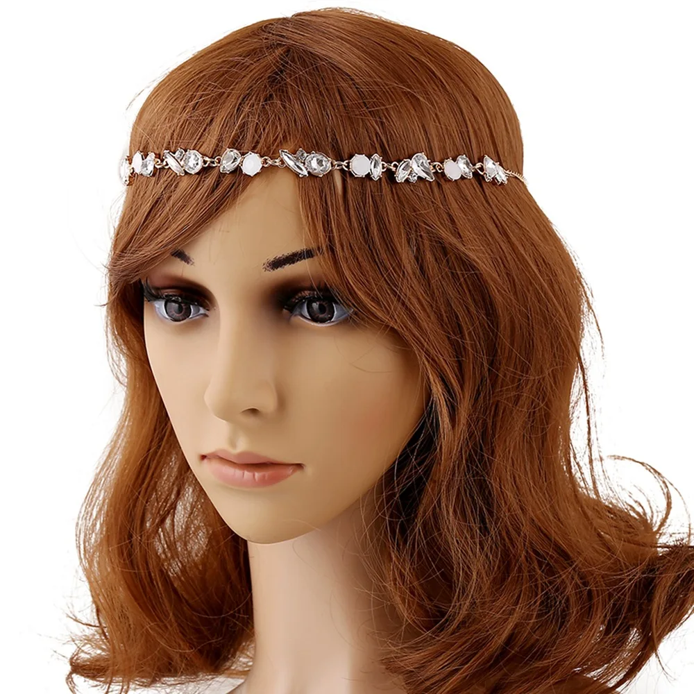 Fashion Head Jewelry Indian Headpiece Headband Rhinestone Crystal Head