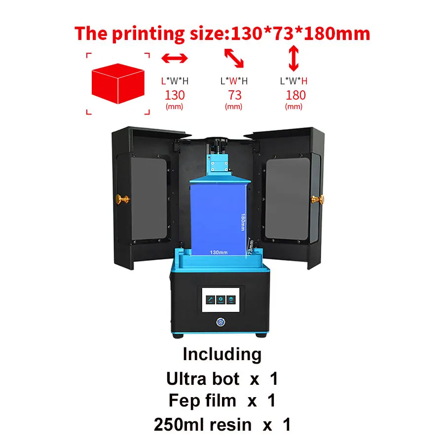 Ультработ 3d принтер комплект сенсорный ЖК-экран UV-LED Максимальная скорость ломтика плюс размер Настольный SLA 3d принтер УФ Смола 3D Drucker - Цвет: 130mm-Package1