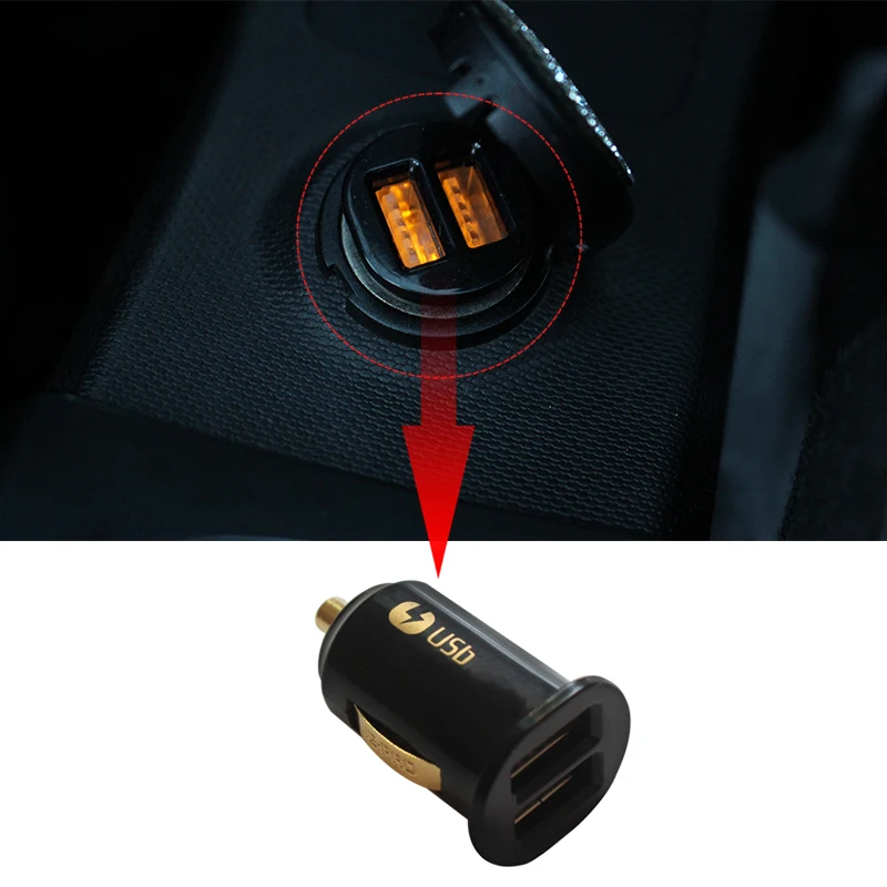

Car USB high speed charging interface cigarette lighter 4A Dual output fast charging adapter for smart 450451 453 fortwo forfour