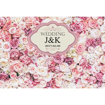 

Vinyl Photography Backdrops Flower custom wedding name and date Photo Background Studio Props