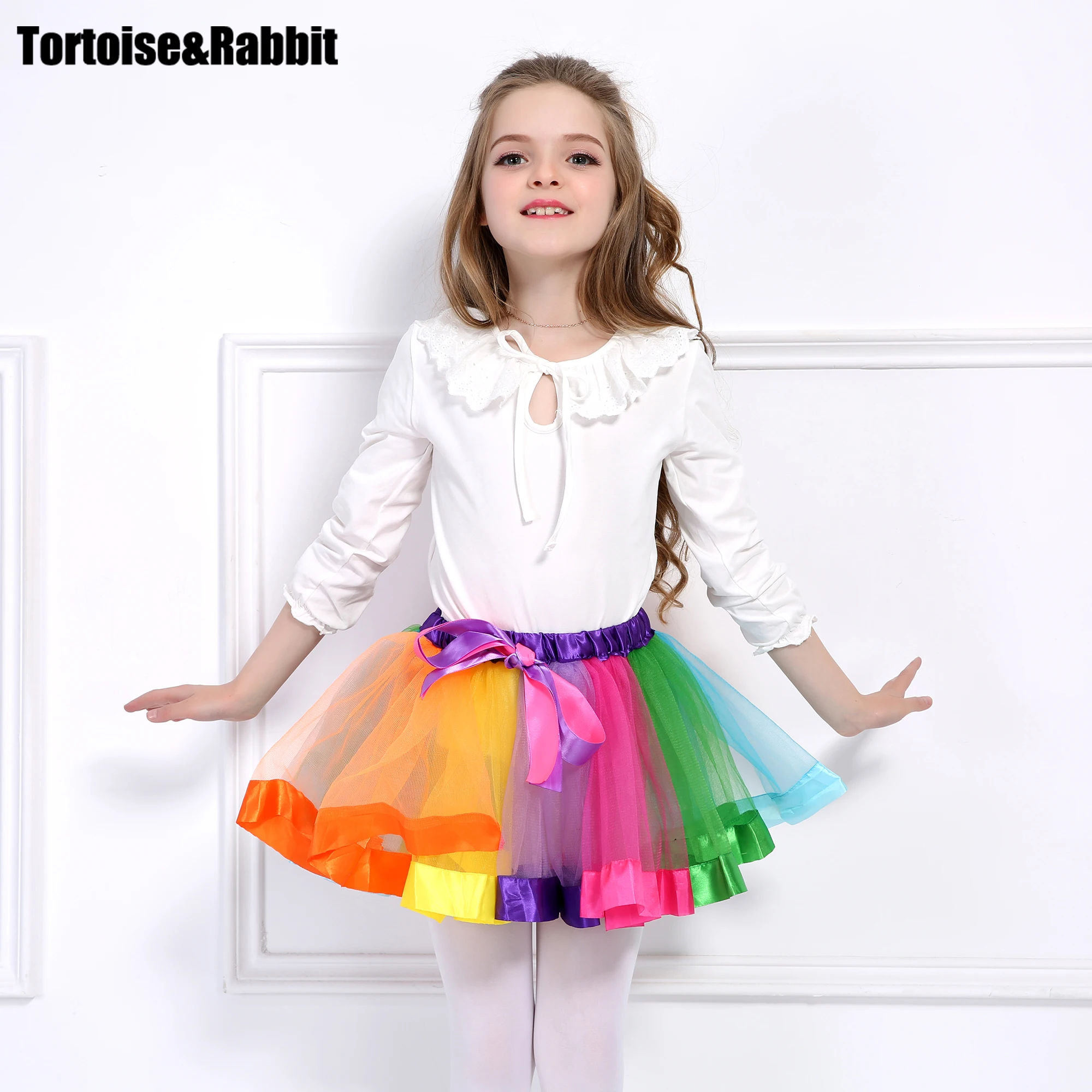 Buy Fashion Kids Girl Tutu Skirt Rainbow Split Ballet