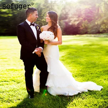 

White Long Elegant Sexy Sweetheart Tulle Pleat Appliques Weddding Dresses Zipper Bridal Gown Wedding Vestidos de Noivas Custom